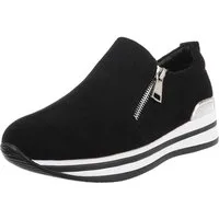 Ital-Design Trendiger Slipper mit exquisite Komfortoptionen Sneaker (89319003) Keilabsatz/Wedge Sneakers Low in Schwarz