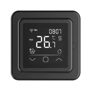 Riberger C16 WiFi Thermostat Fußbodenheizungen digital WLAN, Schwarz, Raumthermostat 230V inkl. Sensor für elektrische Fußbodenheizungen