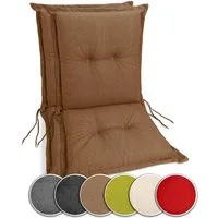 sunnypillow Stuhlkissen 2 Stück Gartenstuhlauflagen Niedriglehner 100 x 50 x 9 cm, Indoor / Outdoor Stuhlauflage Stuhlkissen, Braun