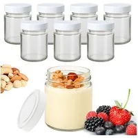 mikken Joghurtgläser 8 Dessertgläser 212 ml Joghurtglas mit Schraubdeckel, (8er Set)