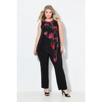 MIAMODA Funktionshose Jumpsuit ärmellos Mesh-Top mit Blüten