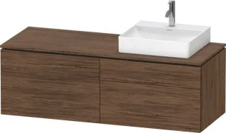 Duravit L-Cube Konsolenwaschtischunterbau wandhängend Nussbaum dunkel Matt 1420x550x482 mm - LC4870R LC4870R21210000