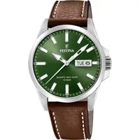 Festina Quarzuhr Herrenuhr F20358/5 – Grün/Braun, 41 mm