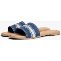 Tommy Hilfiger FLAT MULE WEBBING Pantolette Sommerschuh, Flats mit modischem Kontrastbesatz