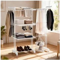 Huracan Wäscheständer Turm 2in1 Klappbar, Wäscheturm, Turmwäscheständer Hoch, Flügelwäscheständer Clothes, 3 Etagen