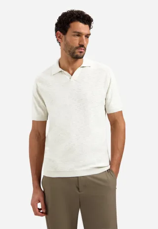 No Excess - Pullover Short Sleeve V-Polo Slub - Gr. - S