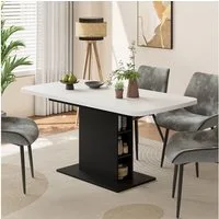 Vicco Esstisch Fenaro, Weiß/Schwarz, 120 x 80 cm mit offenen Fächern (1-St)