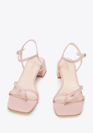 Wittchen Damen-Ledersandalen mit dünnen Riemen, Altrosa, Naturleder