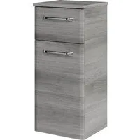 Saphir Unterschrank Quickset Badschrank mit 1 Tür, 1 Schublade, 1 Glas-Einlegeboden 30 cm breit, Badezimmerschrank inkl. Türdämpfer, Griffe in Chrom Glanz