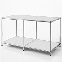 Floordirekt Lowboard Concept Epure MK-016 Sideboard & Ablageregal, B78 × T40 × H46 cm (modular, kratzfeste Pulverbeschichtung), Regal mit offenen Ablagen, verchromtes Metallgestell, Couchtisch