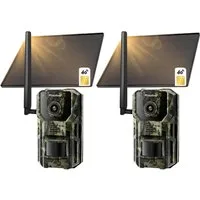 Usogood Wildkamera 4G Wildkamera mit SIM Karte LTE Solar Wildtierkamera (Aussen, außen, Außenbereich, Für Garten Haustierüberwachung, Wildtierkamera mit Handyübertragung App 940nm Infrarot Nachtsichtkamera, 2-tlg., Jagdkamera PIR Bewegungsmelder 120 