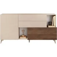 Home affaire Sideboard Monaco in Breite 181 cm, Anrichte mit Tür, Klappe und 2 Schubkästen, Stauraumschrank – sanftes Schließen, edles Design, viel Platz