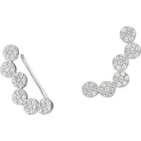 SilberDream Paar Ohrklemmen SilberDream weiß Ear Cuff Kreise Ohrringe (Ohrklemme), Damen Ohrklemme Ear Cuff Kreise 925 Sterling Silber, weiß