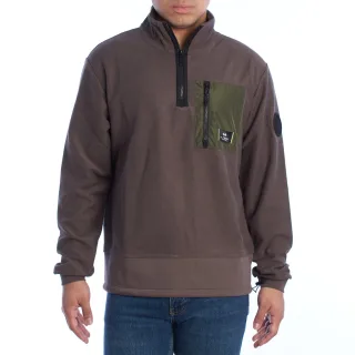 Sweatshirt mit normaler Passform und halbem Reißverschluss YMF601-FP565 Herren