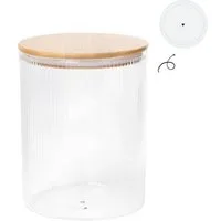Bastion Collections Vorratsdose Ribbed / Streifen, Glas, Höhe: 16.5cm, Farbe: transparent, Motiv: Streifen