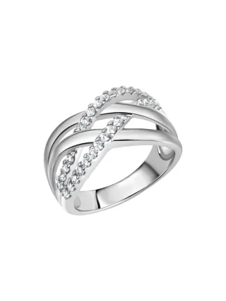 Zeeme Silber Ring Silber 925 rhodiniert mit Zirkonia weiß