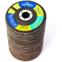 S&R Schleifscheibe Fächerschleifer 115 x 22,23 mm, PRO ALUMINIUM OXID, T29, (Set, 20 St., je 5x Körnung P40 / P60 / P80 / P120), Lamellenschleifer, Schruppscheiben für Holz und Metall