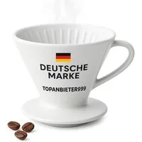 Topanbieter999 Handfilter Größe 4 für 1–4 Tassen Kaffeefilterhalter, Porzellan, passend für Melitta Kaffeefilter Gr. 4, Dauer Pour Over