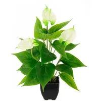 Kunstblume Anthuriumpflanze, I.GE.A., Höhe 42 cm, Anthurien Pflanze im Topf Anthurieexotisch Flamingopflanze