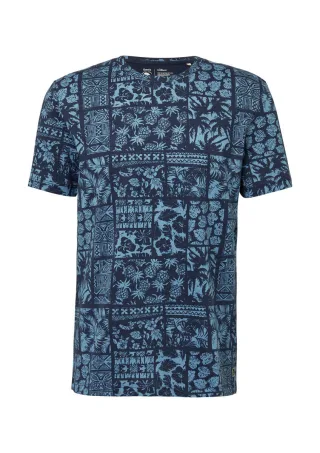 s.Oliver Red Label - T-Shirt mit All-over-Print blau - Gr. - XL