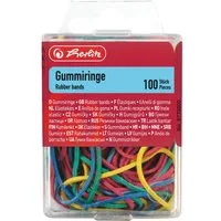 Herlitz Collegeblock Herlitz Gummiringe farbig sortiert 100 Stück