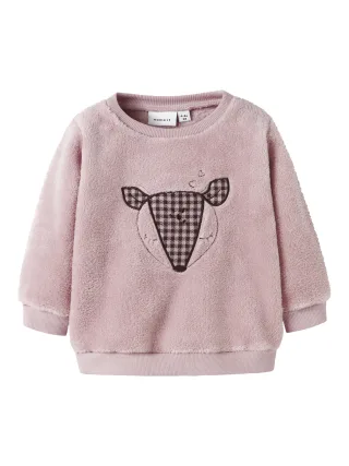 NAME IT - NBFOLPA LS TEDDY SWEAT burnished lilac - Gr. - 68