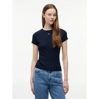 Tommy Jeans Kurzarmshirt TJW ESSENTIAL RIB SHORT SLEEVE EXT Baumwollmischung in gerippter Struktur, Slim Fit