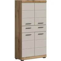 welltime Midischrank SIENA, Breite 74cm, 4 Türen, 1 Schubkasten, 4 Fächer, MDF-Front (TOPSELLER) in verschiedenen Farben erhältlich, Badmöbel, Badschrank, Schrank, Bad