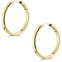 Materia Paar Creolen Damen Gold breit Ø25mm SO-14, Sterlingsilber, vergoldet