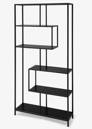 bonprix Offenes Regal, schwarz, Gr.150,5x76 cm, Breites Metall Regal mit offenen Fächern
