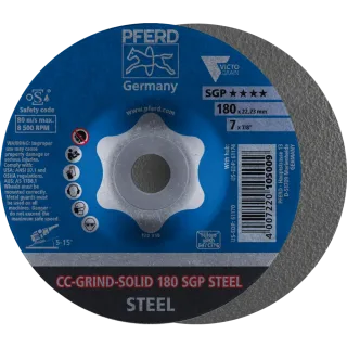 PFERD TOOLS CC-GRIND-SOLID Schleifscheibe Speziallinie SGP STEEL für Stahl - 64187180