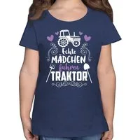 Shirtracer T-Shirt Echte Mädchen fahren Traktor - weiß Kinder Fahrzeuge