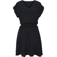 Buffalo Sommerkleid mit V-Ausschnitt aus weicher Lyocellware kurzes Kleid, figurumspielendes Sommerkleid, Strandkleid, Tunikakleid