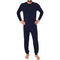 Normann Pyjama Herren Pflegeoverall langarm Einteiler mit Reißverschluss am Rücken