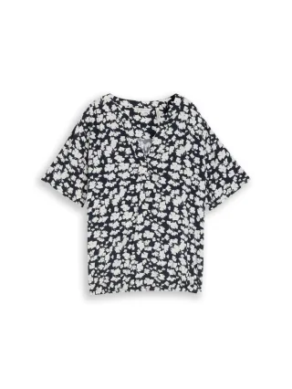 Tom Tailor - Bluse mit Muster blau - Gr. - 38