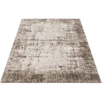 Carpetilla Designteppich Designer Wohnzimmer Teppich abstrakte Musterung modern Beige-Vizon, Rechteckig, Höhe: 12 mm, Wohnzimmer