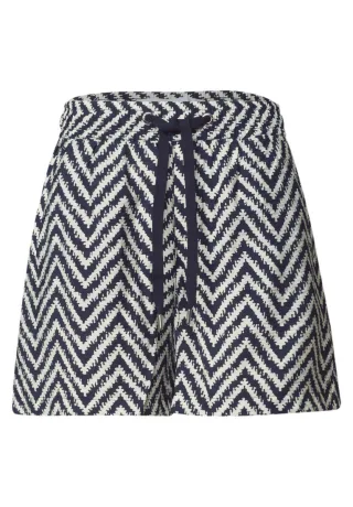 Street One - Shorts mit Muster blau - Gr. - 44