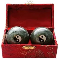 Saraswati Massageball Qi Gong Kugel Yin Yang grau 45mm