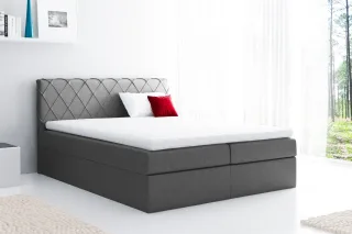 Boxspringbett Schlafzimmerbett GRETA 140x200cm Stoff Anthrazit
