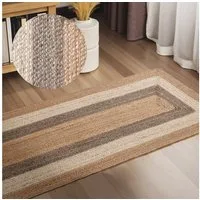 HANSE Home Teppich Juno Fusion Juteteppich, rechteckig, Höhe: 9 mm, Jute, Shape, Handgemacht, Wohnzimmerteppich, Naturteppich, Wohnzimmer