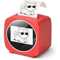 pedete Mini Etiketten drucker Intelligente KI-Etikettendruckerbox Etikettendrucker, (ragbarer Bluetooth- und WLAN-Etikettendrucker für zu Hause, Etikettendrucker Mini Thermodrucker drucker, Thermotransfer-Etikettendrucker mit 2,4-Zoll-Display)