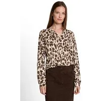 TOM TAILOR Langarmshirt Regular Sommershirt mit Leo-Print