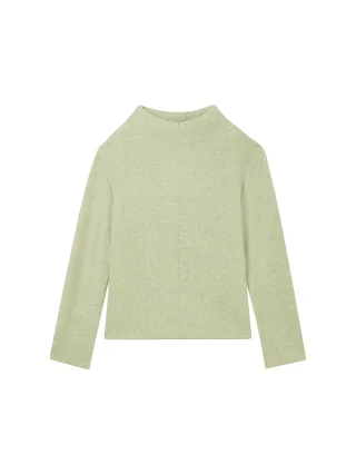 Tom Tailor - Strickpullover mit LENZING™ ECOVERO™ pure sage melange - Gr. - XL