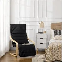 HOMCOM Relaxsessel Relaxstuhl mit Verstellbarem Fußteil (Ruhesessel, 1-St., Ruhestuhl), Schwarz 66,5 x 94 x 100 cm