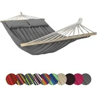 BB Sport Stabhängematte Stabhängematte 240 x 150 cm inkl. 2 Kissen für 2 Personen
