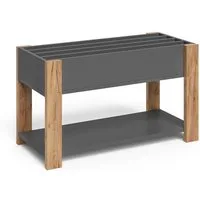 VitaliSpa® Bücherregal Malia, Grau/Artisan/Artisan, 80 x 46 cm, 1-tlg.