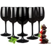 Sendez Weinglas 6 Weingläser Set 300ml Schwarze Rotweingläser Weißweingläser, 6-tlg., Glas