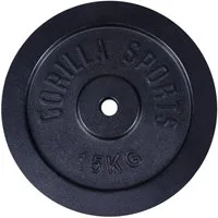 GORILLA SPORTS Hantelscheibe Hantelscheibe Guss 30/31 mm 1,25-30 KG, 15 kg, (1-tlg)