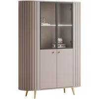 Lookway Standvitrine ELODIE II Vitrine mit Glastüren und LED-Beleuchtung 112x153x40 cm