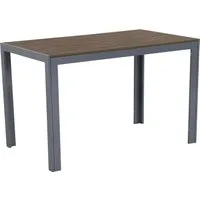 Gardissimo Gartentisch Alma rechteckig silber, 120 x 70 cm Balkontisch (Spar-Set, 1-St., 1 Esstisch), Holz-Look / Aluminium / wetterfest / pflegeleicht